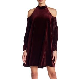 Laundry By Shelli Segal Velvet Cold-Shoulder Dress